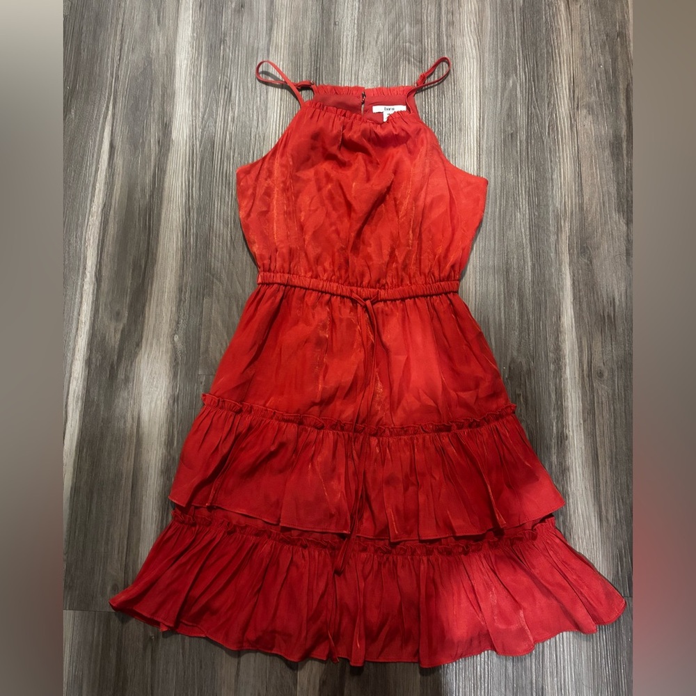 Bar III Red Ruffled Tiered Sundress